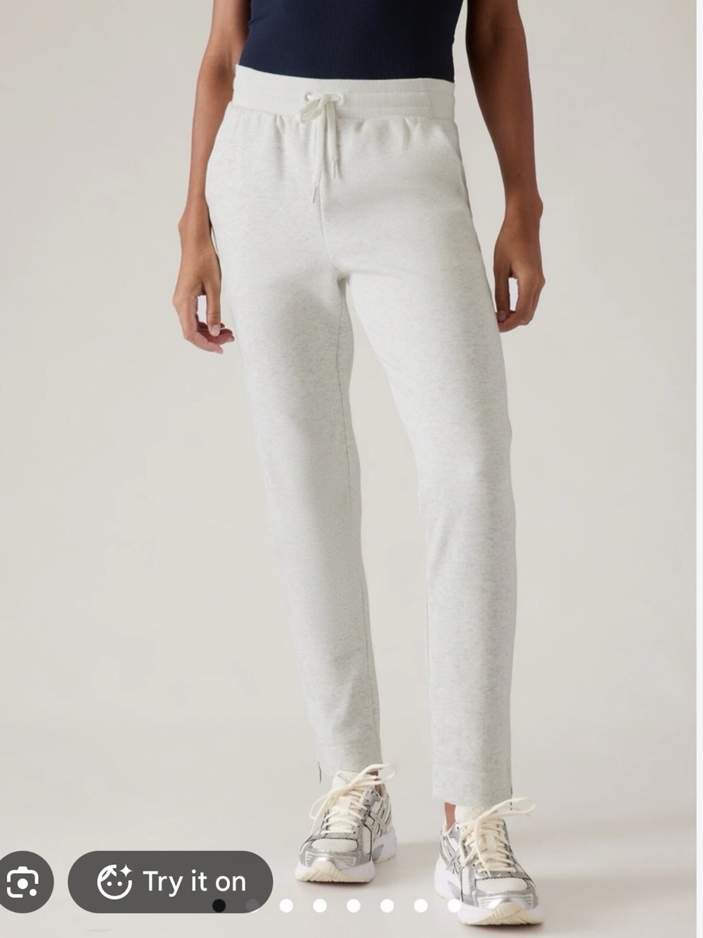 Athleta  Cozy Karma Zip Sweatpants Fog Grey Heather Size Small Tall